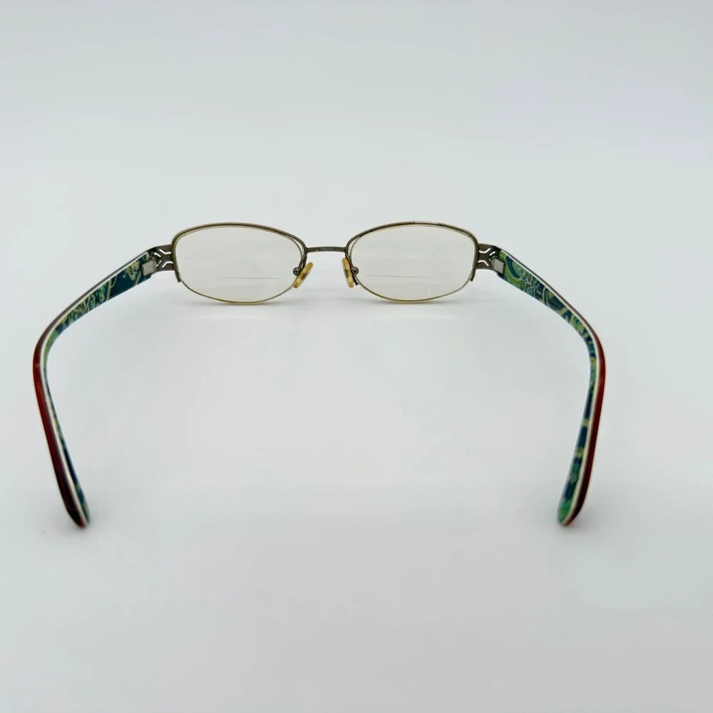 Vera‎ Bradley Hazel Eyeglass Frames 50-17 Gold Semi Rimless Floral Optical